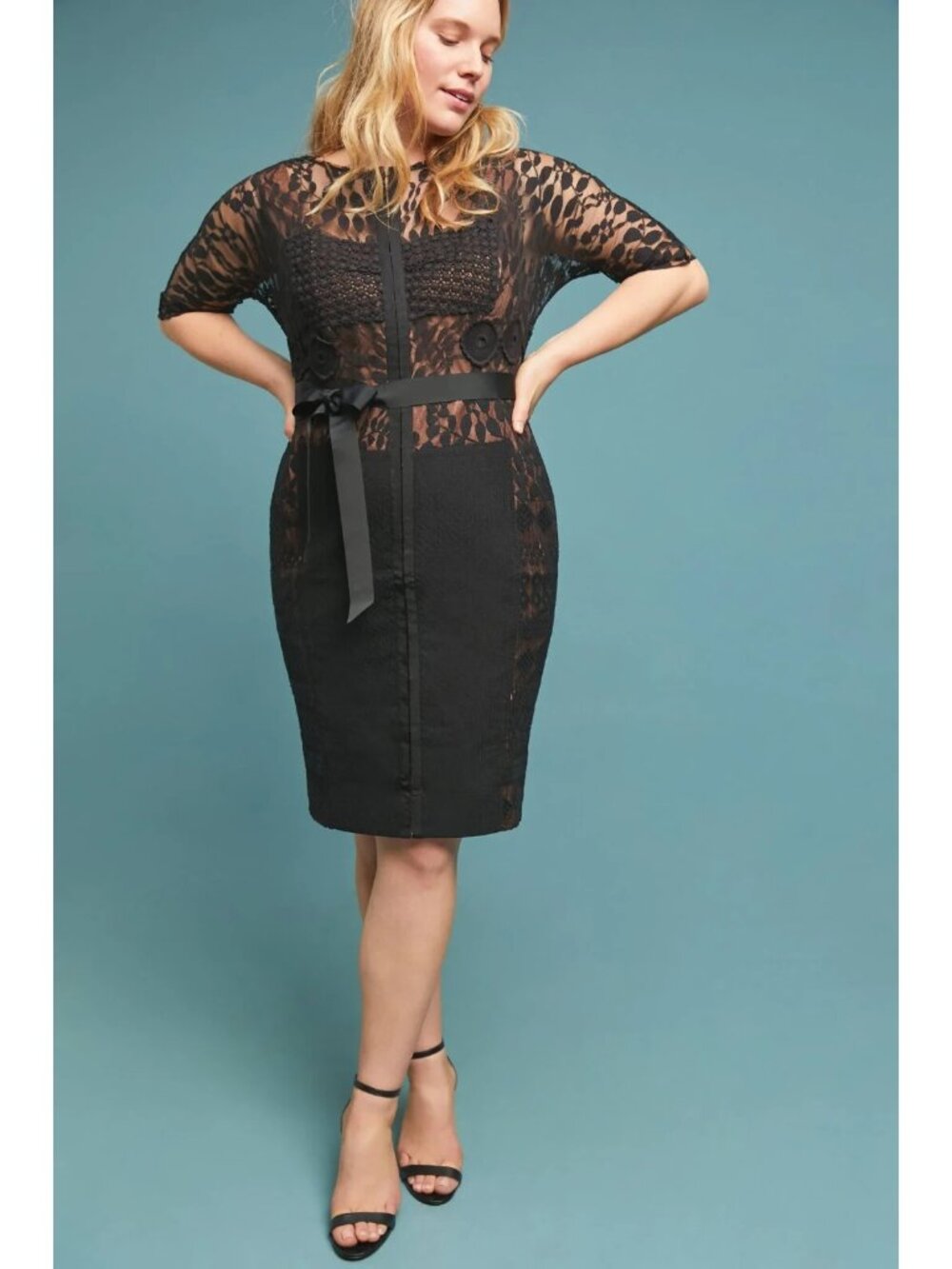 NWT Anthropologie Beguile by Byron Lars Carissima Sheath in Black Dress 16P